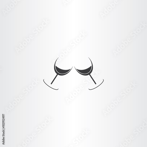 wine glasses cheers vector logo icon