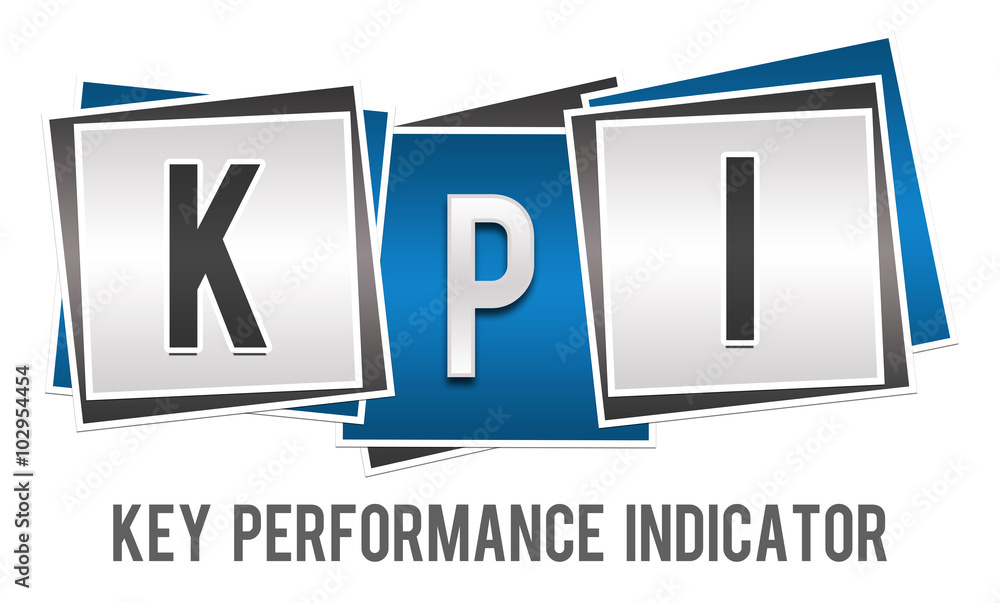KPI - Key Performance Indicator Blue Grey Blocks KPI - Key Performance Indicator Blue Grey Blocks