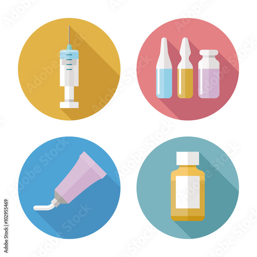 Drug forms color icons vector