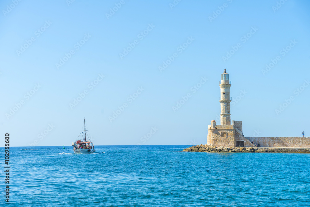 Historical lighthouse in Chania, Crete