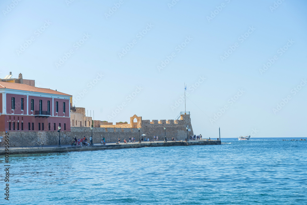 Port of Chania in Crete, Greece