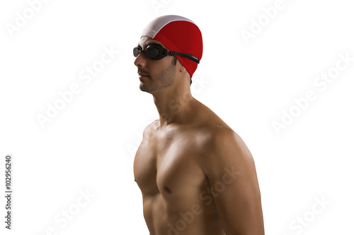  Portrait of man in swimsuit  professional swimmer  with Italian © paulovilela