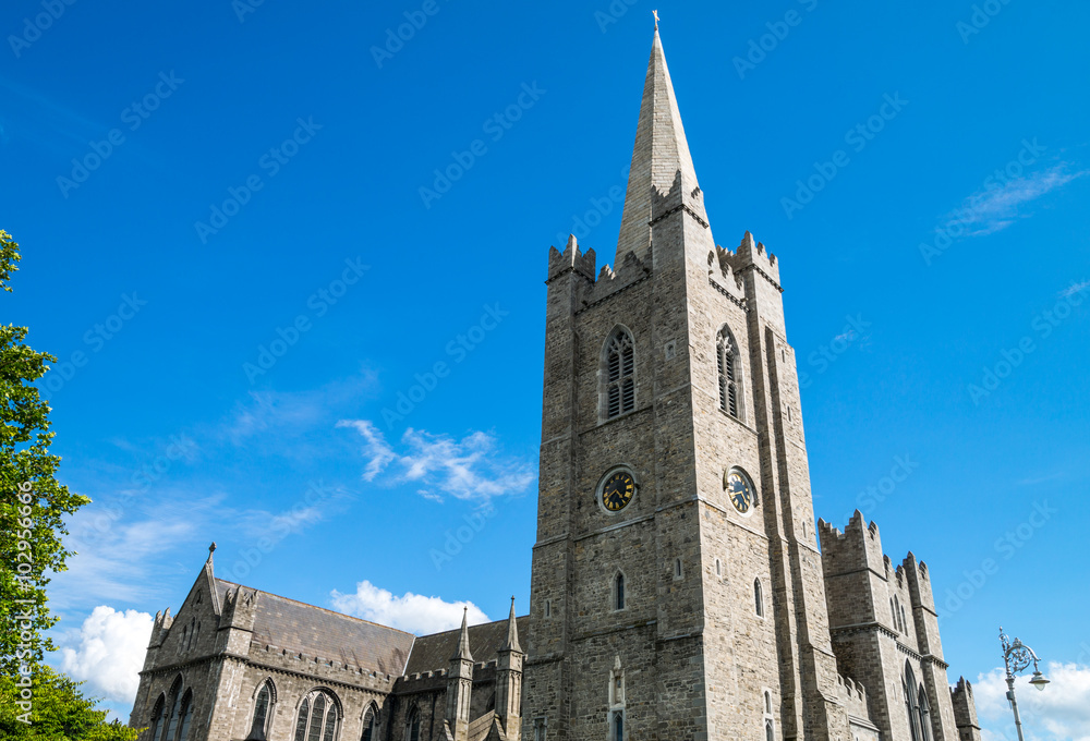 Fototapeta premium Ireland, Dublin, upward view of the St Patrik's cathedral