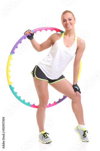 Woman holding hula hoop © zhagunov_a