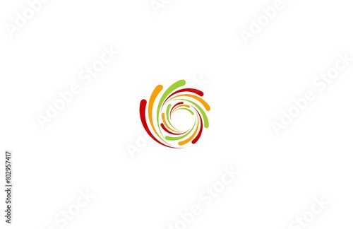 colorful line rotation logo