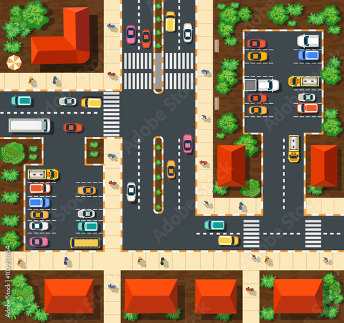 Top view of the city