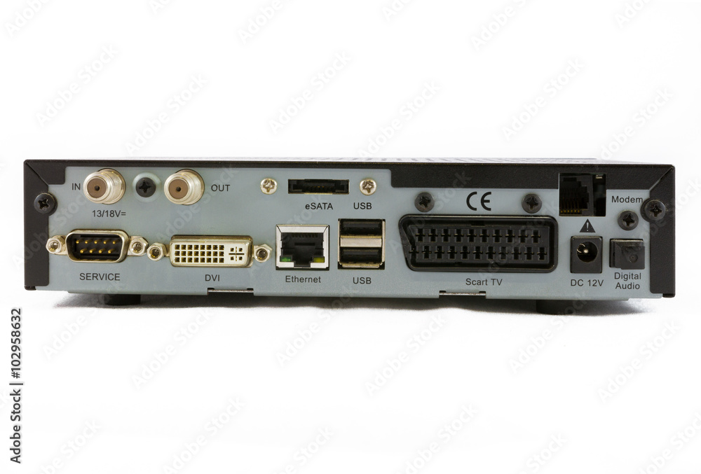 Satellite Receiver Set Top Box rear view Satellite Receiver Set Top Box rear view