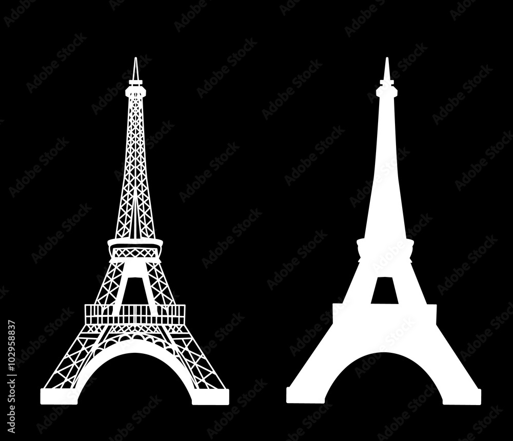 Obraz premium Eiffel tower isolated vector illustration