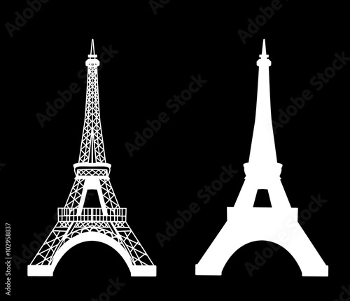 Eiffel tower isolated vector illustration