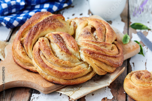 Wallpaper Mural Braided cinnamon brioche wreath dough Torontodigital.ca