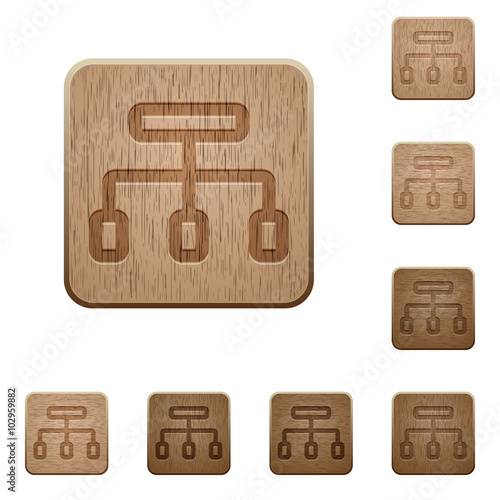 Network wooden buttons