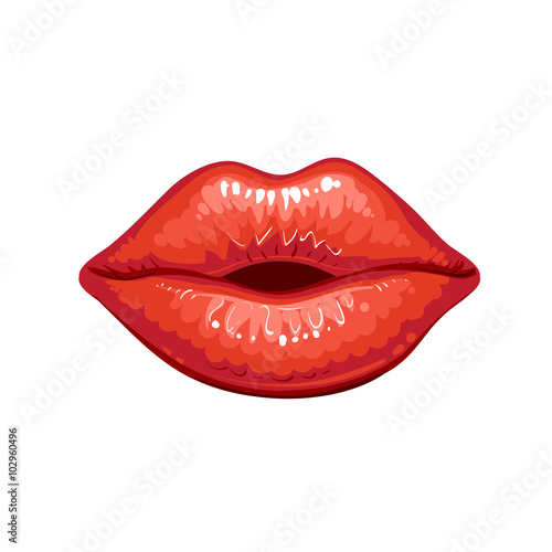 Beautiful glossy female lips.
