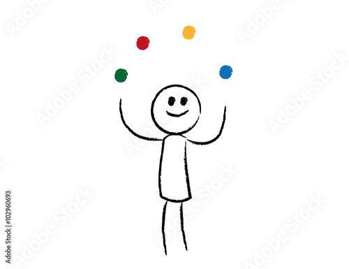 Person jongliert