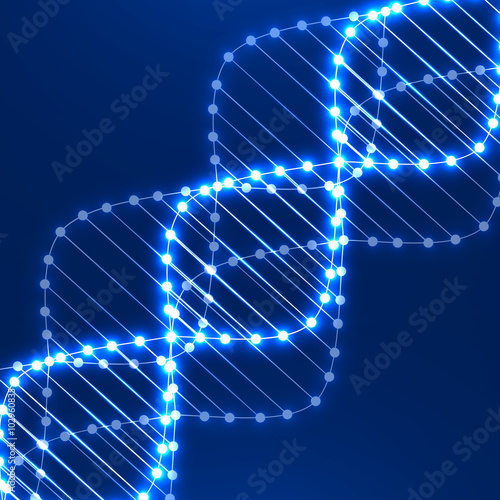 Neon dna spiral. Abstract background. Vector illustration. Eps10