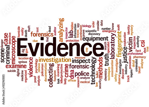 Evidence, word cloud concept 7