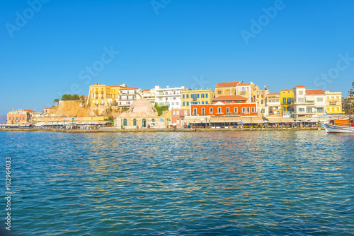 Fototapeta Naklejka Na Ścianę i Meble -  The beautiful port of Chania at Crete, Greece