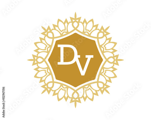 DV initial royal letter logo