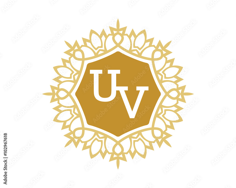 Fototapeta premium UV initial royal letter logo