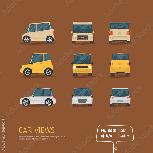 Cartoon views car set