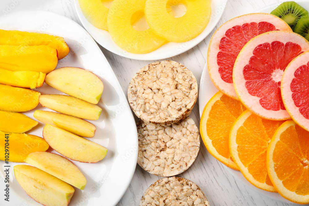 Fruits on light wooden background. healthy eating concept. Fruits on light wooden background. healthy eating concept.