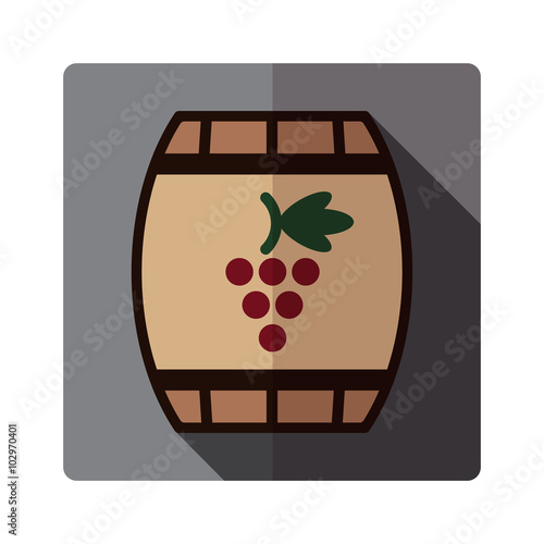 flat icon of red wine barrel