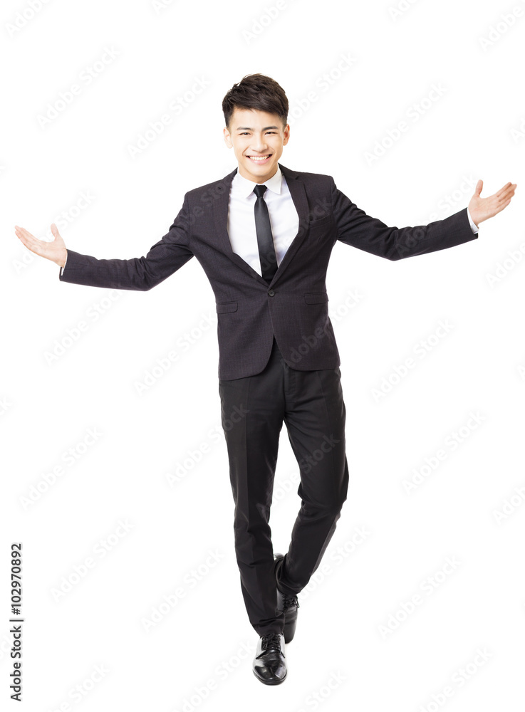 happy young business man with successful gesture happy young business man with successful gesture