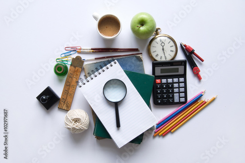 Stationery flat lay