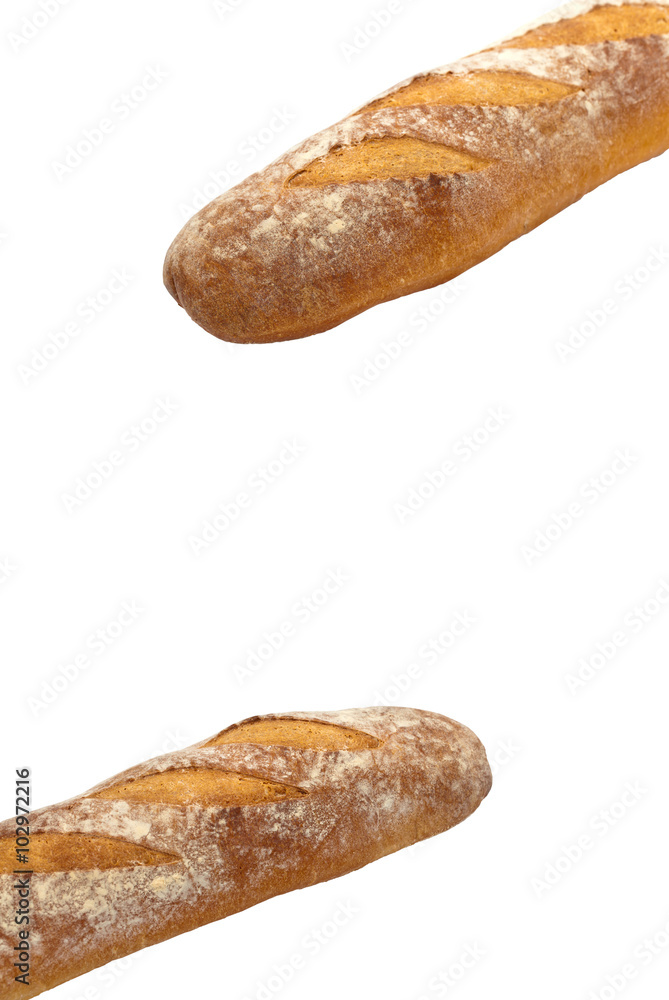 Bread isolated on white background. Selective focus. Bread isolated on white background. Selective focus.