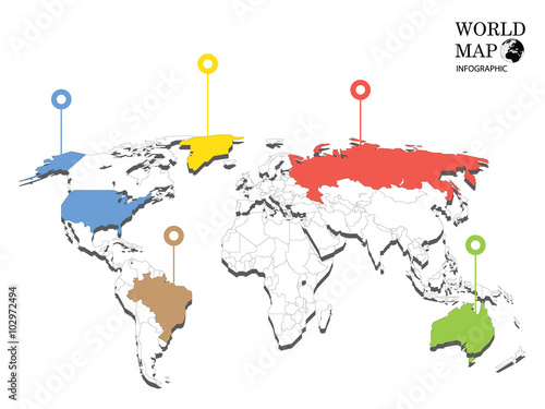 Fototapeta Naklejka Na Ścianę i Meble -  World map info graphics.