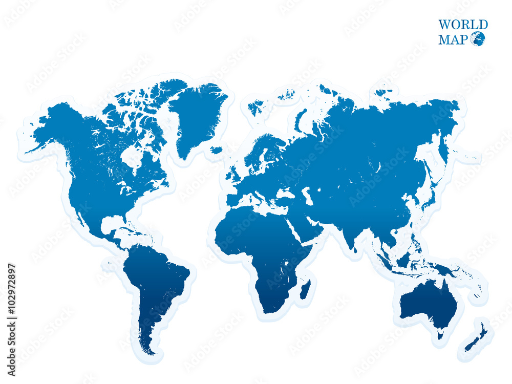 Naklejka premium world map blue.