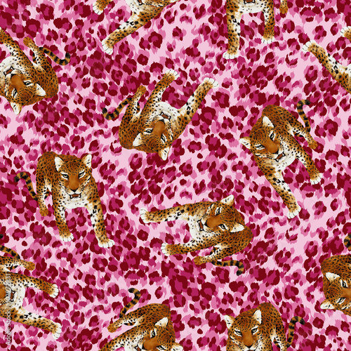 手描き　ヒョウ柄