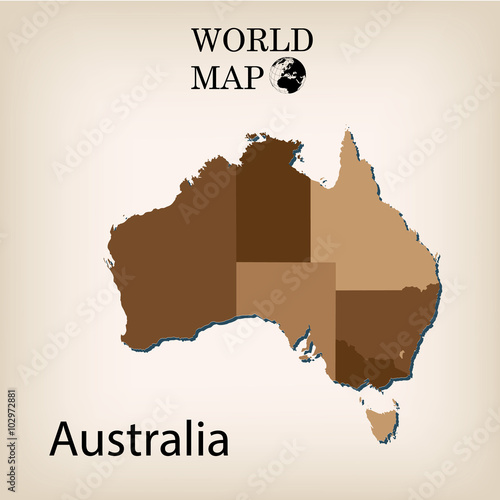 World Map Australia.