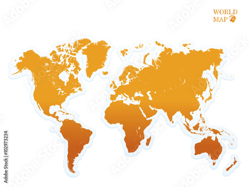 world map orange.