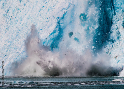 Northwestern Glacier calving into the sea