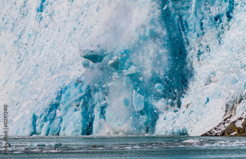 Northwestern Glacier calving into the sea