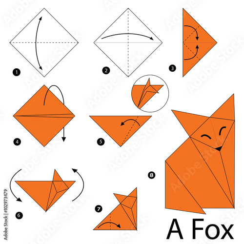 step by step instructions how to make origami A Fox.