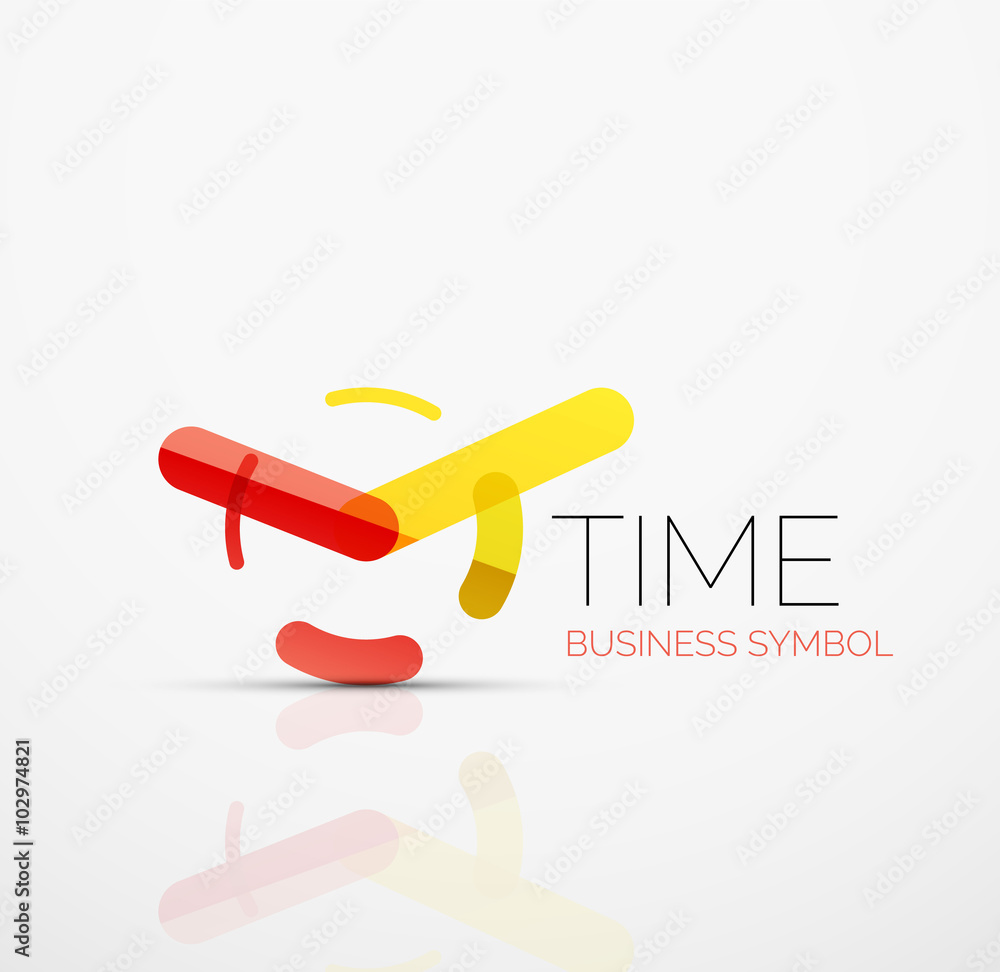 Vector abstract logo idea, time concept or clock business icon. Creative logotype design template Vector abstract logo idea, time concept or clock business icon. Creative logotype design template