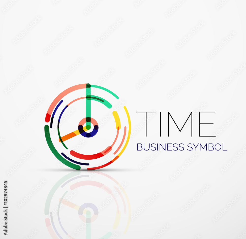 Vector abstract logo idea, time concept or clock business icon. Creative logotype design template Vector abstract logo idea, time concept or clock business icon. Creative logotype design template