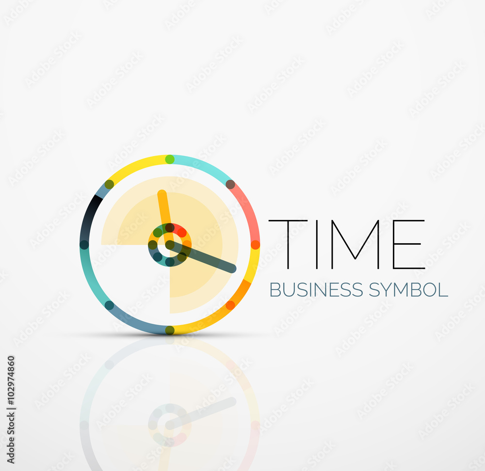 Vector abstract logo idea, time concept or clock business icon. Creative logotype design template Vector abstract logo idea, time concept or clock business icon. Creative logotype design template
