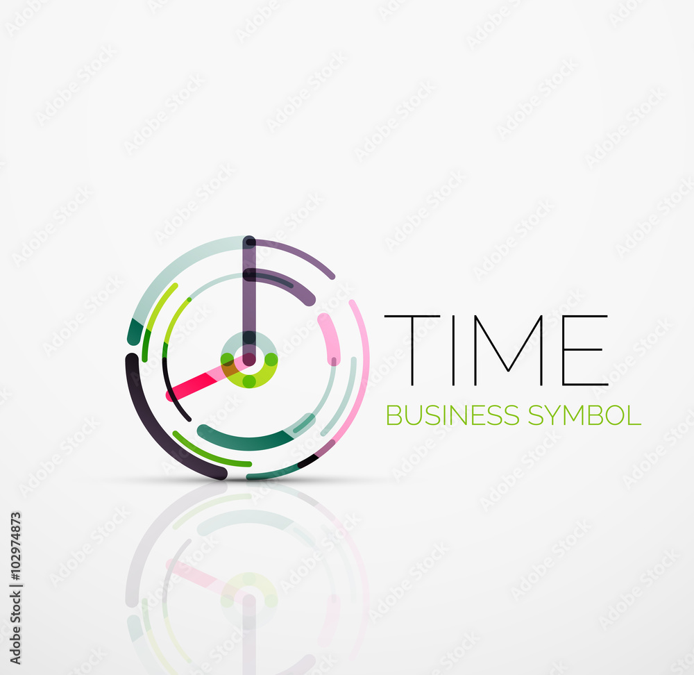 Vector abstract logo idea, time concept or clock business icon. Creative logotype design template Vector abstract logo idea, time concept or clock business icon. Creative logotype design template
