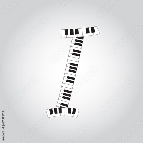 Abstract vector alphabet -  I  made from  piano - alphabet set