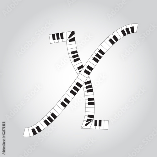 Abstract vector alphabet -  X  made from  piano - alphabet set