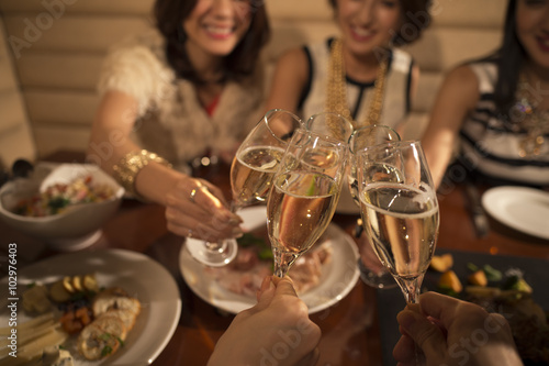 Five women have been toast with champagne