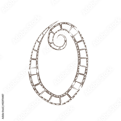 Abstract vector number four made from Filmstrip - numbers set