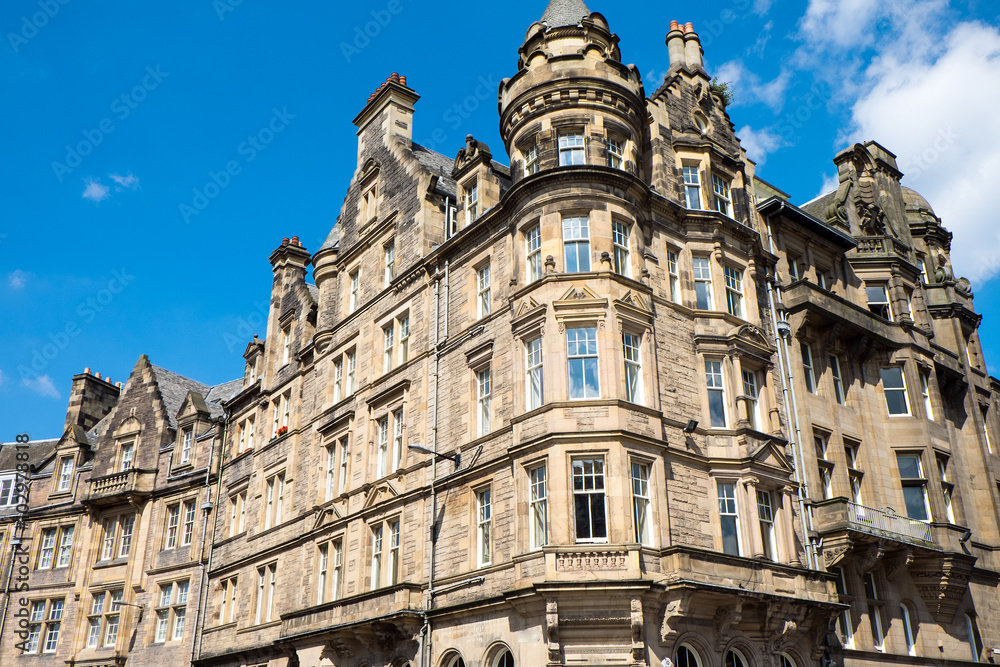 Old victorian buildings seen in Edinburgh, Scotland