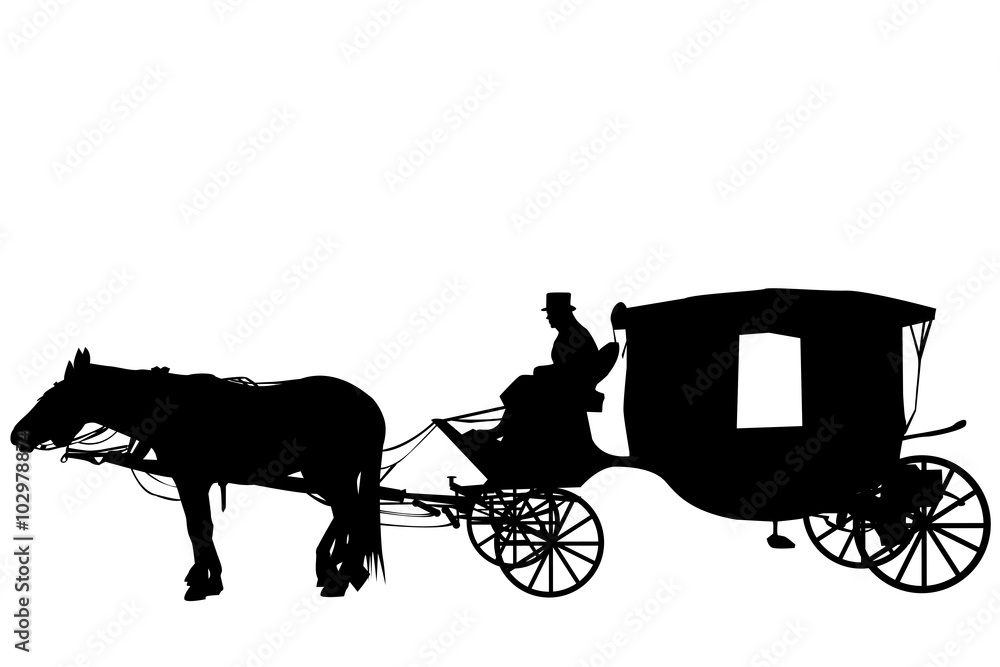 Vintage carriage with coachman