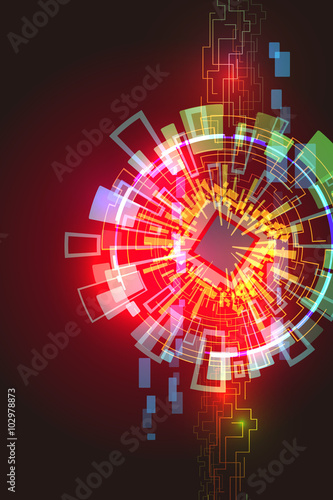 electric circuit, communication network, technological abstract image, vector illustration