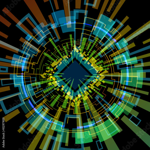 electric circuit, communication network, technological abstract image, vector illustration