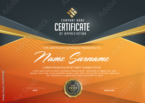 certificate template with Luxury and modern pattern,.Qualification certificate blank template with elegant,Vector illustration