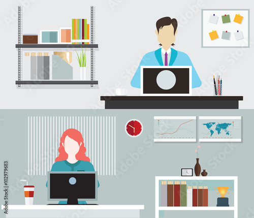 Office people working.